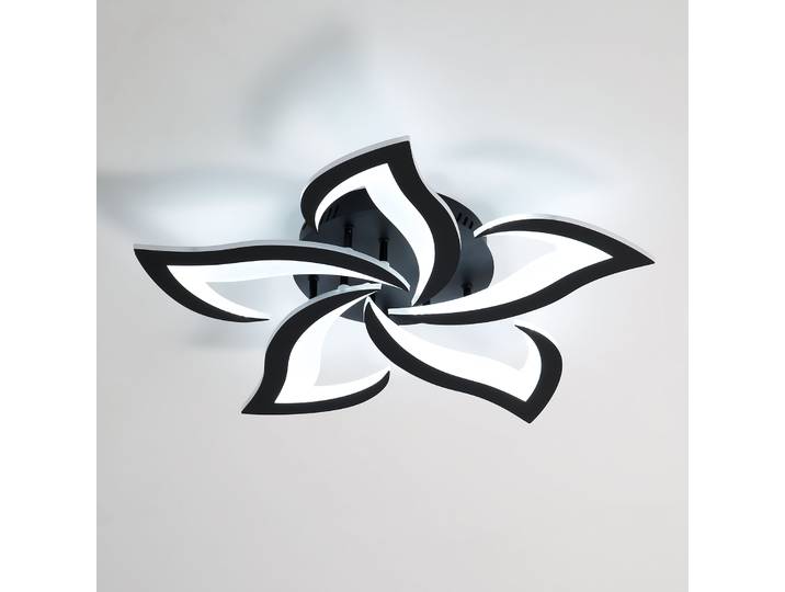 Plafonnier LED moderne 60W en forme de pétale, lumière blanche froide 6500K, acrylique, pour salon
