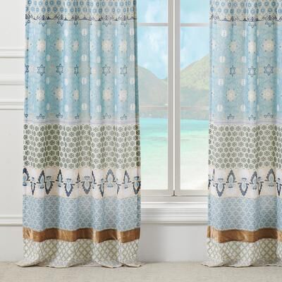 Greenland Home Fashions Greenland Home Thalia Velvet-Embellished Window Curtain Panels (Set of 2) - with Tiebacks