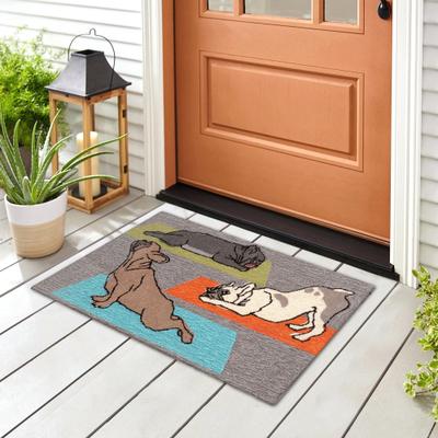 Lush Decor Frontporch Yoga Dogs Indoor/Outdoor Rug