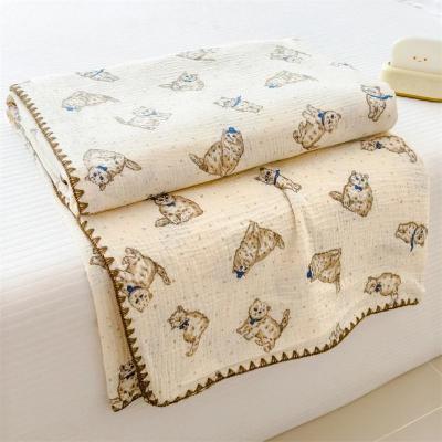 Uplift Picks 100% Cotton Double Layer Gauze Blanket Soft Cartoon Bed Throw 01 80x105cm 1 Pc