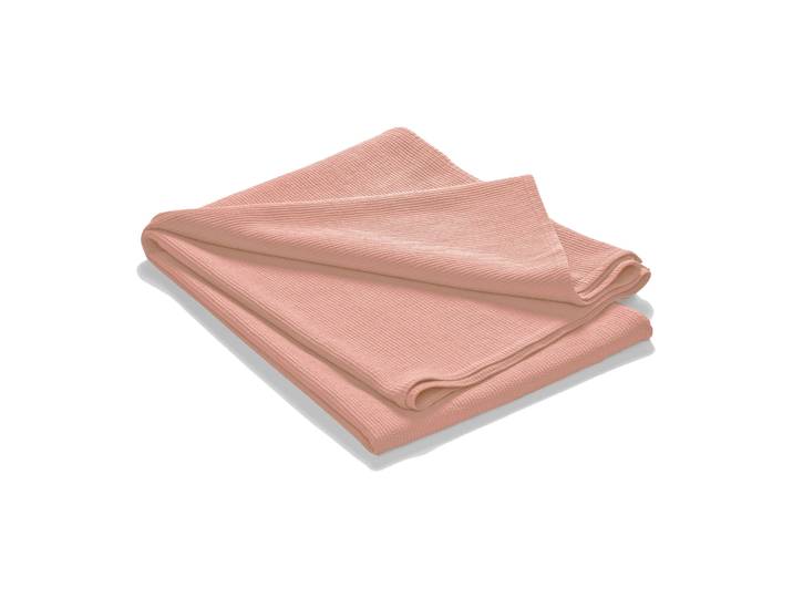 Etol Design Stripe Bettüberwurf Baumwolle stone washed 260 x 260 Dusty Rose