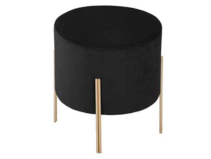 Hocker Living schwarz Samt - Wohnzimmer-Atmosphäre