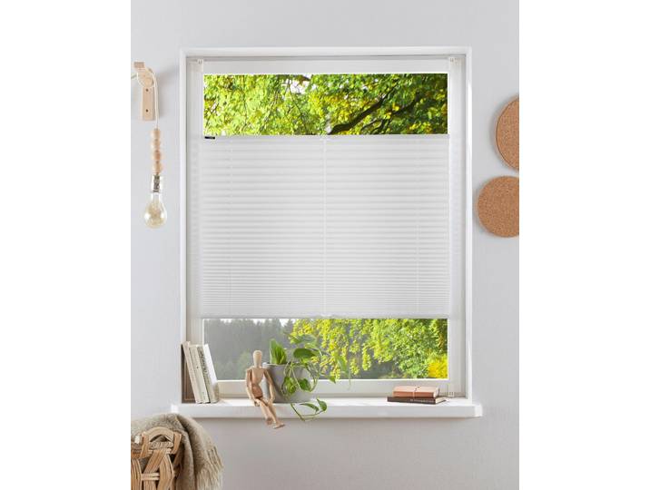 Plissee GOODPRODUCT LAHOLM Gr. 7, weiss (weiß), B:100cm H:130cm, Obermaterial: 100% Polyester, Plissees, Plissee, Fixmass, Bestseller mit über 4000-Bewertungen, für Fenster & Tür
