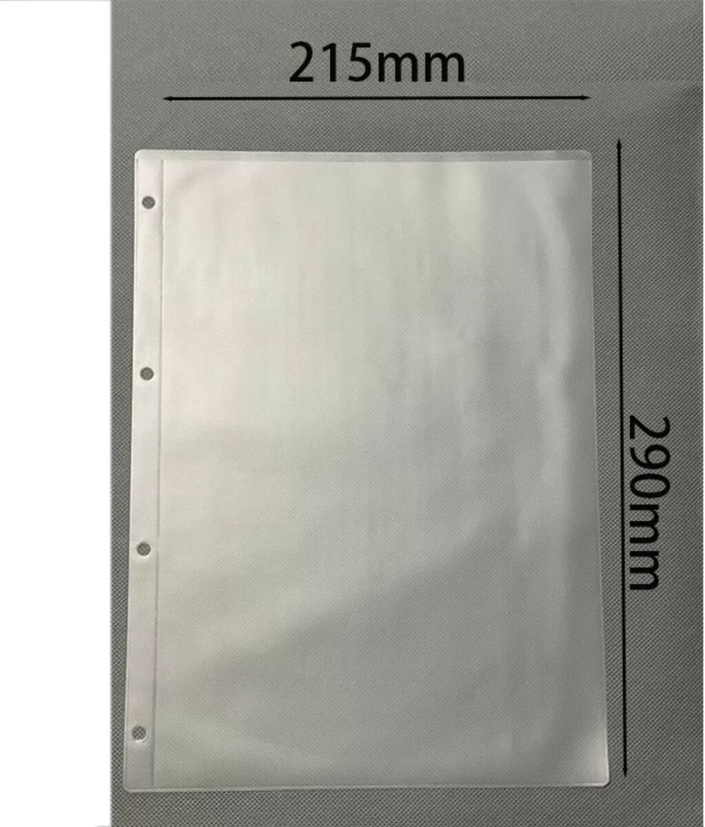 INF A4 4-Loch herausnehmbare Ordnerhüllen - transparentes PP, matte Oberfläche, wasserdichter Reißverschluss, 10er Pack