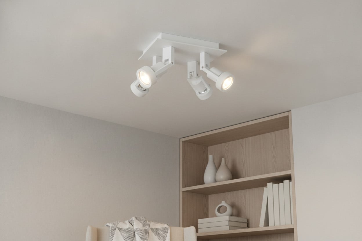 Artdelight Spotlamp Tech 4-lichts plafondlamp wit