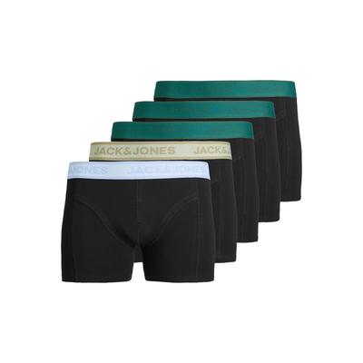 Boxershorts JACK & JONES "Boxershort JACWESLEY SOLID TRUNKS 5 PACK 5er Pack", Herren, Gr. S, schwarz, Obermaterial: 95% Baumwolle CO. 5% Elasthan EL., Unterhosen