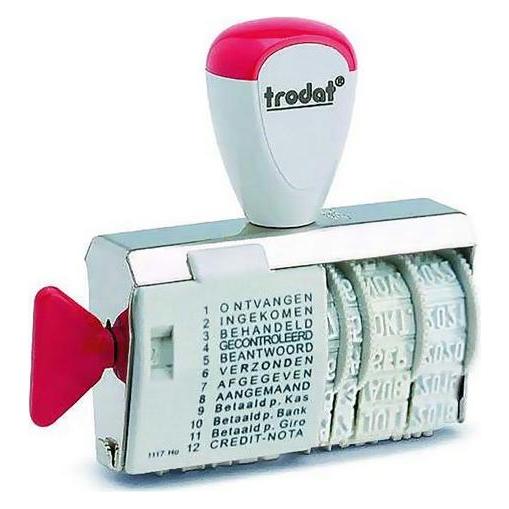 Trodat Formel + Datumsstempel Niederländisch Rot, Weiss 80 mm x 70 mm (1010069)