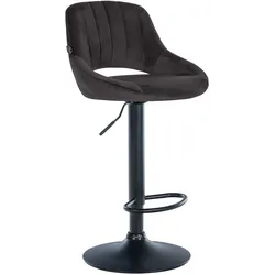 CLP Barhocker Milet Samt schwarz   Farbe: schwarz, Gestell Farbe: schwarz