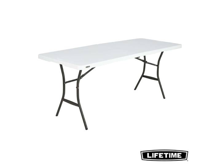 Lifetime 6'x2.3' (183x70 cm) Essential Opvouwbare Tafel met Middenvouw (Wit Graniet)