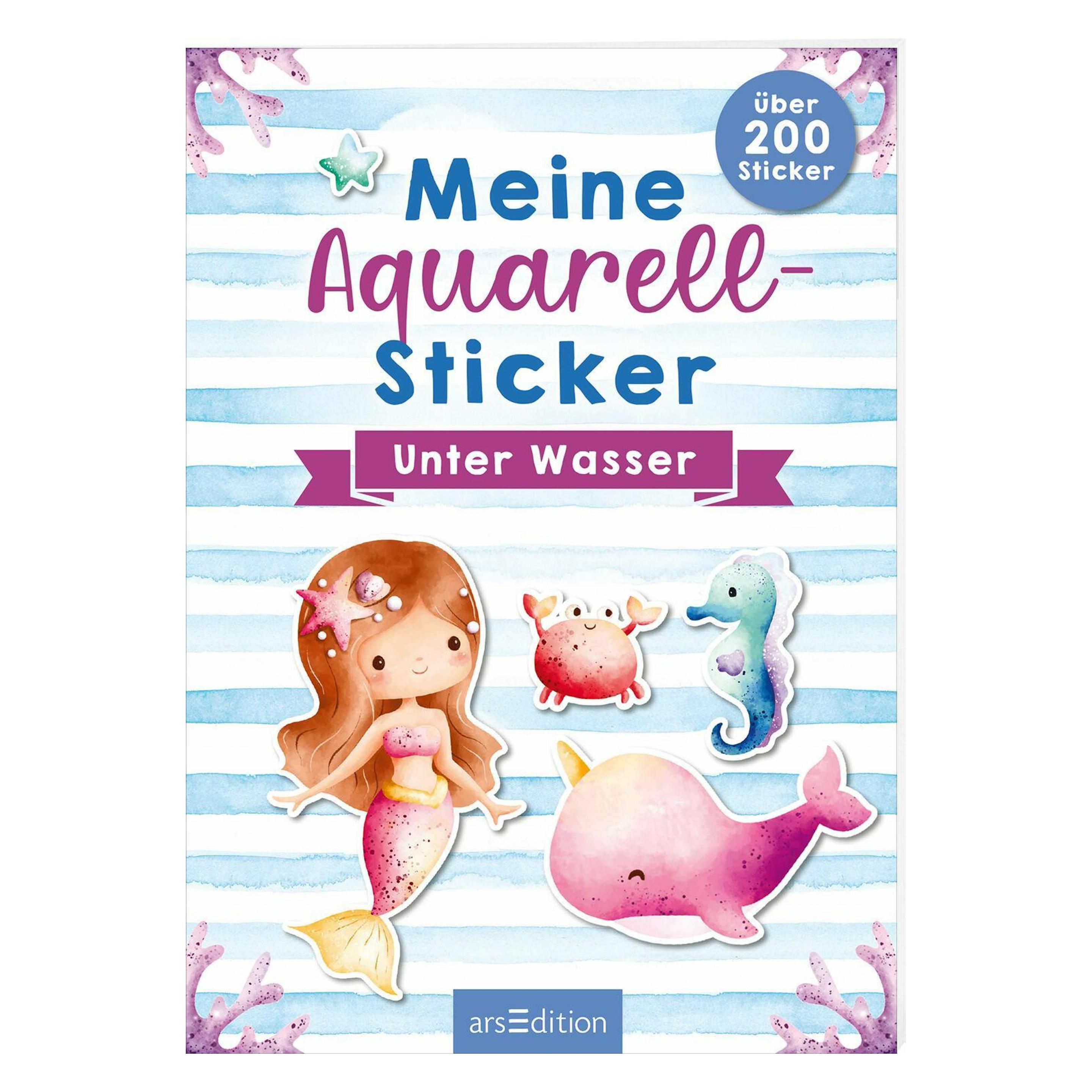 Ars Edition Meine Aquarell-Sticker - Unter Wasser (200 Sticker) (4014489134381)
