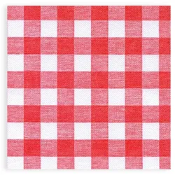 Plock GmbH SemyTop Airlaid-Motivservietten rot kariert 40x40 cm  1-lagig  800 Servietten