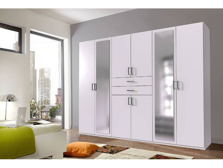 home24 Draaideurkast 270cm wit/wit