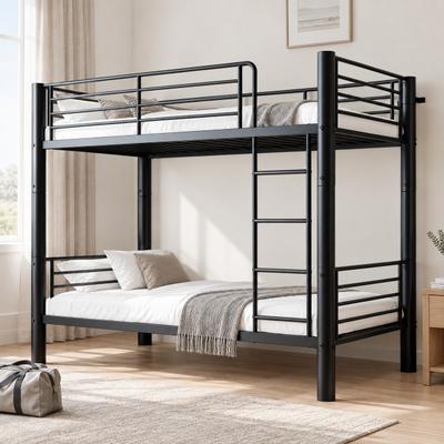 Fundinbaths Twin Over Twin Metal Bunk Bed, Convertible 2 Twin Beds with Guardrail and Ladder, 885 lb Capacity