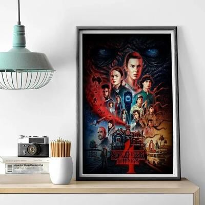 Uplifted Finds Stranger Things TV Series Poster   Retro Sci Fi Canvas Painting   Coffee House & Bar Room Wall Art Decor z6 20 X 30 Cm