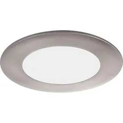LED Einbauleuchte silber Deckenstrahler Glas satiniert Einbaustrahler Deckenlampe, Metall, inkl. Trafo, 6W 400Lm warmweiß, D 12 cm