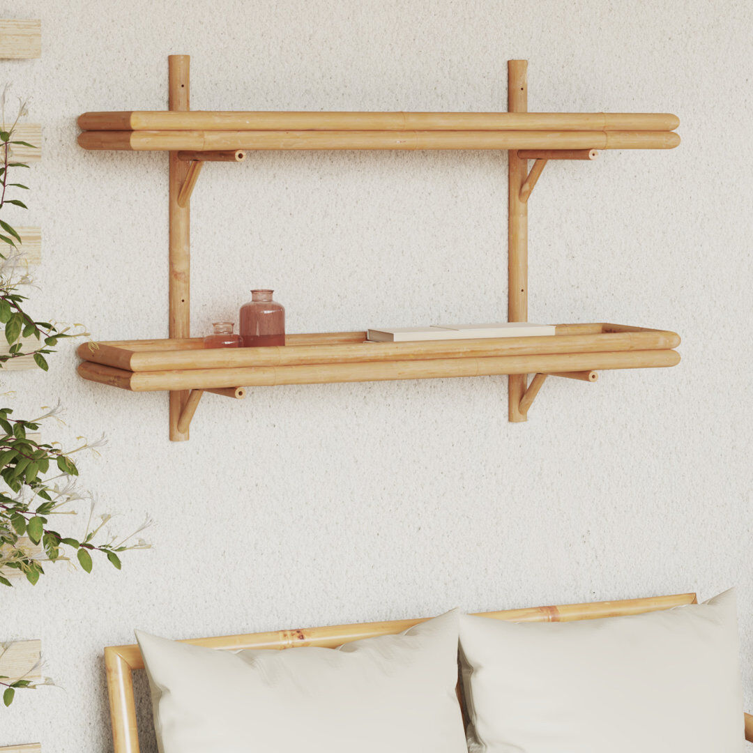 Bay Isle Home Bamboo Bracket Shelf Brown 60cm H x 100cm W x 26cm D