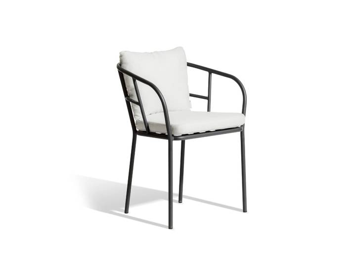 Skargaarden Saltö Dining Sessel Sunbrella silver grey-Gestell charcoal grey
