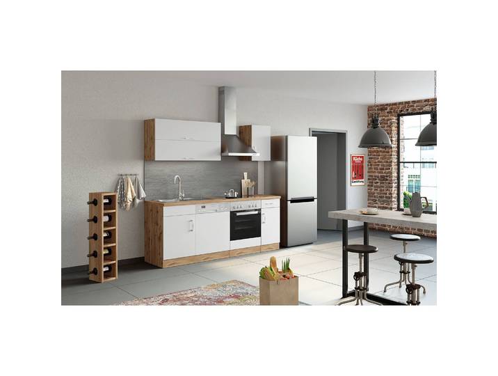 Hängeschrank Sorrento I 40cm Weiß/Wotaneiche Dekor/Weiß