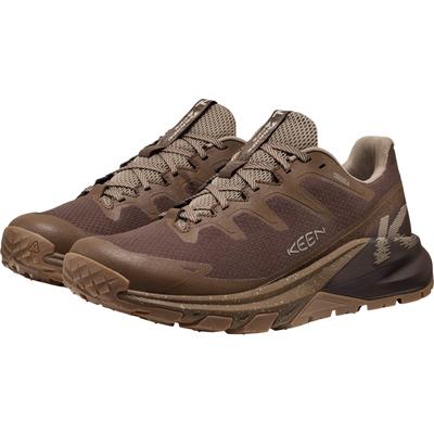 Wanderschuh KEEN "TARGHEE APEX WP", Herren, Gr. 43, Synthetik, braun (java, schwarz earth), Schuhe Wanderschuh, wasserdicht, atmungsaktiv