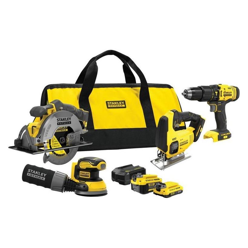 Stanley ST V20 Kit SFMCK412MDS (SFMCD711+SFMCS600+SFMCS500B+SFMCW220B) 1x4.0 1x2.0Ah +Zubehör Tasche (1051440)