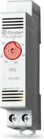 Finder FIN 7T.81.2401 Thermostaat, normaal open, 10A, werkbereik -20 tot +40°C