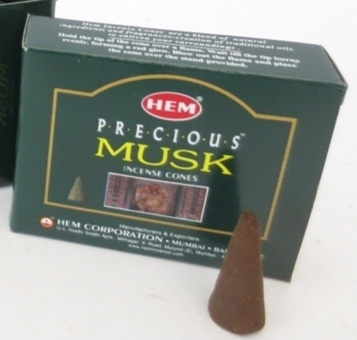 HEM Wierook kegeltjes Musk - 10x kleine kegeltjes - Ontspannend en kalmerend