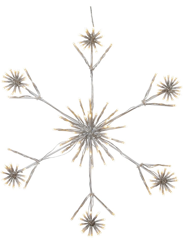 STAR Trading LED-Silhouette "Flower Snowflake" in Weiß - Ø 60 cm - onesize