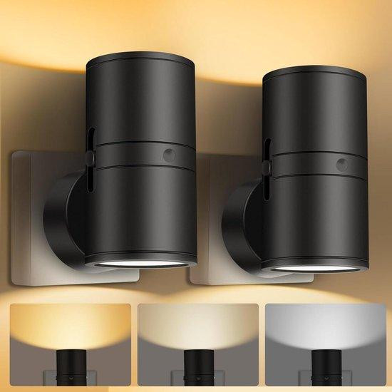 HOTUT LED Nachtlampje voor stopcontact, Wit, 2 stuks