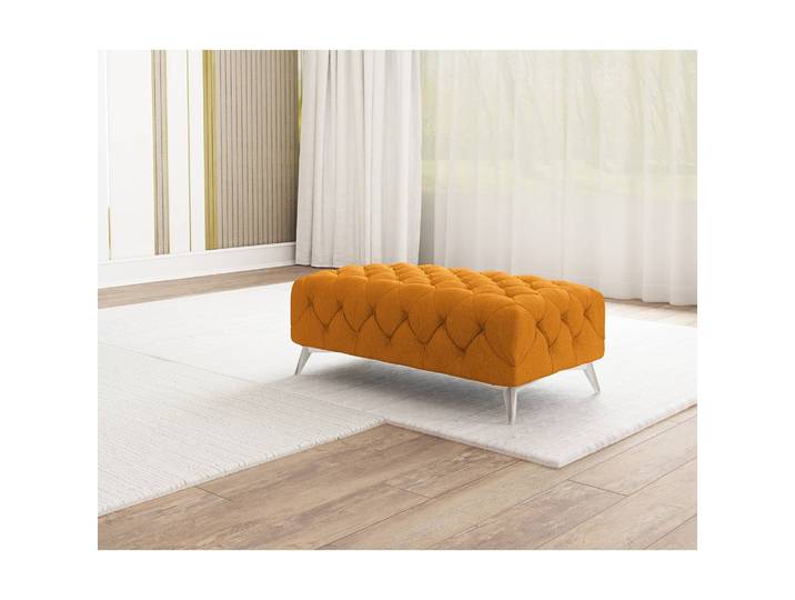 Polsterhocker 120cm Gelb Microfaser Enza: Safran