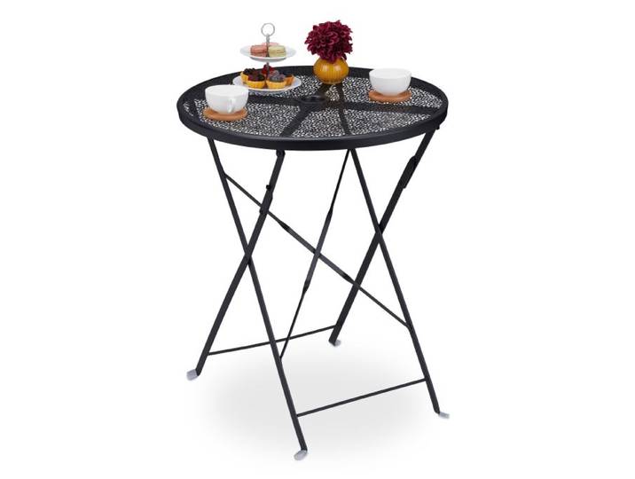Relaxdays Klappbarer Balkontisch schwarz