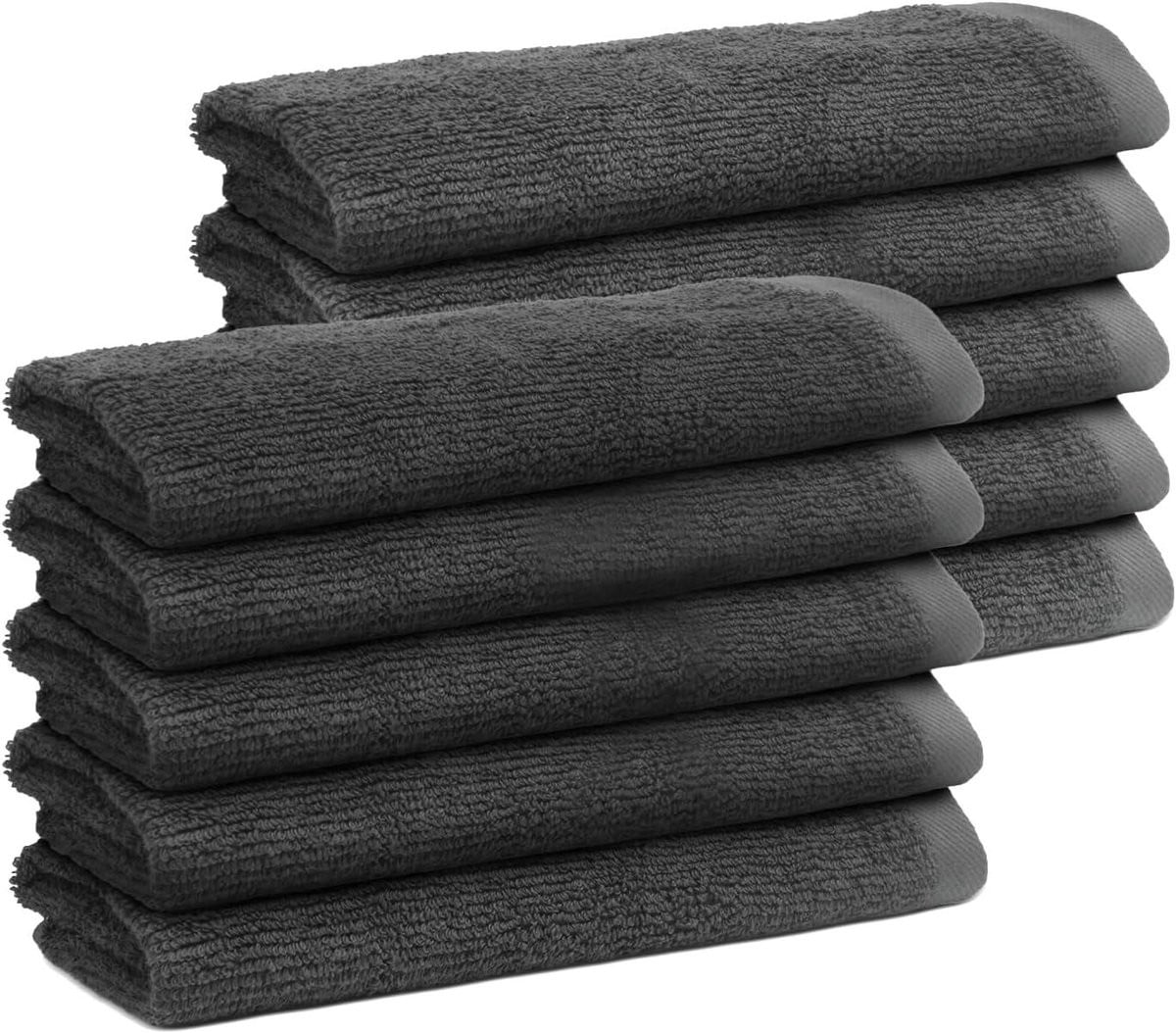 Badkamer Set Gastendoekjes Antracietgrijs - 10 Stuks - 30 x 50 cm
