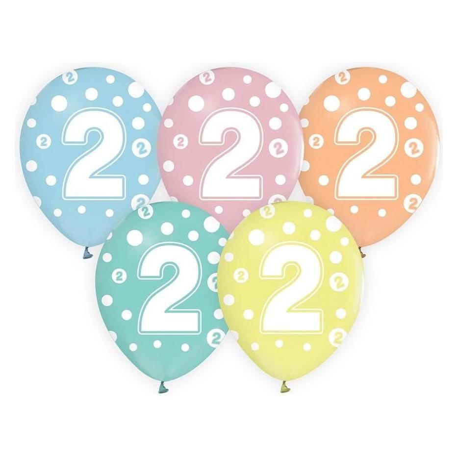 GoDan Luftballons Nummer 2 MIX 30cm 5 Stk (5x) (41946406)