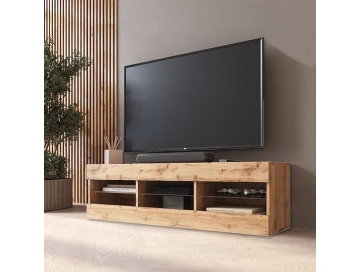 Komodee TV Schrank Tivoli Eiche/Eiche 140x40,5x35,5 cm Komodee TV Schrank Tivoli, Wotan/Wotan, Breite 140cm x Höhe 40,5cm x Tiefe 35,5cm, ohne LED, für Wohnzimmer, Schlafzimmer