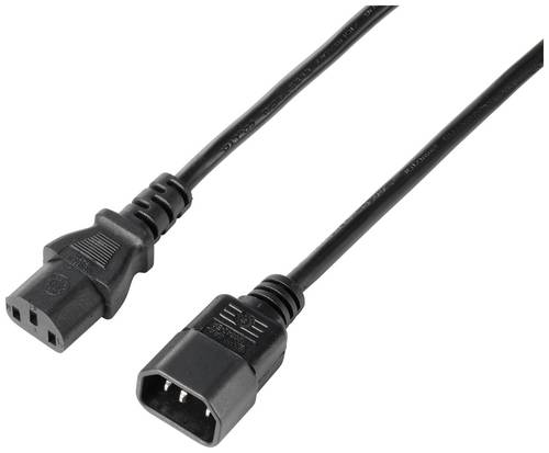 Sygonix SY-5243892 Kaltgeräte Verlängerungskabel Schwarz 3.00m