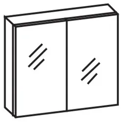 Artiqua Spiegelschrank , Oxid Hellgrau quer, 070-SET-3-80-721 070-SET-3-80-721