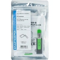 ESSENTIAL Micro USB-B Port Lock (MUL04) + Lock Key Mini (U04), Einsteckschloss Farbcode Grün, 4 Stück + 1 Schlüssel