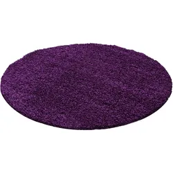 HOCHFLORTEPPICH RHEIN, einfarbig, aus Polypropylen, Violett, Ø 160 cm