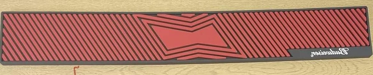 Rode Rubberen Biermat Bar Runner met Antislip Onderkant - 60 x 20 cm