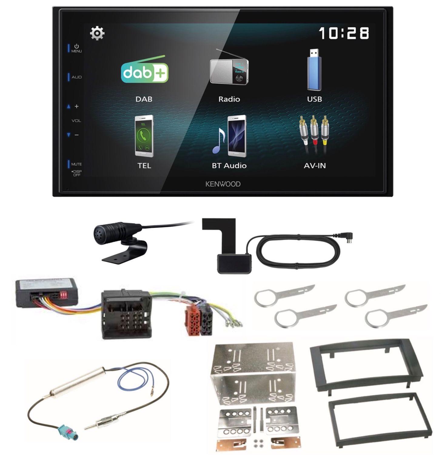 Kenwood DMX-125DAB Bluetooth Autoradio USB MP3 DAB+ Einbauset für Touareg 7L
