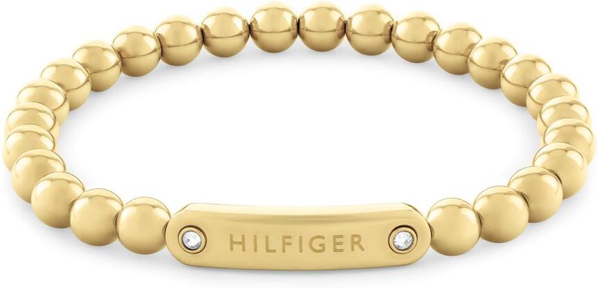 Tommy Hilfiger Damen Gravur-Kugelarmband aus vergoldetem Edelstahl gold