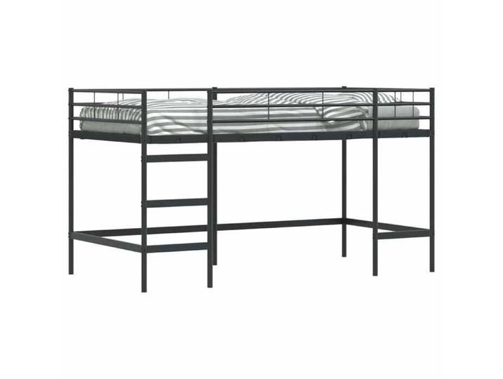 Remise Structure de lit 1 personne - Noir - Lit mezzanine pour enfants Uni - Noir - 90x200cm - Acier_czr72l
