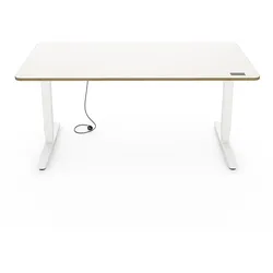Yaasa Desk Pro, 140x80 cm, Multiplex Weiß - Höhenverstellbarer Sitz-Steh-Tisch fürs Büro