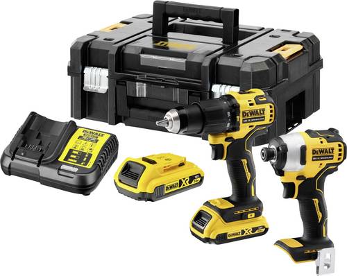 DEWALT DCK2062D2T-QW Werkzeugset Akku-Schlagbohrschrauber, Akku-Schlagschrauber, Akku, Akku-Ladegerät 6teilig