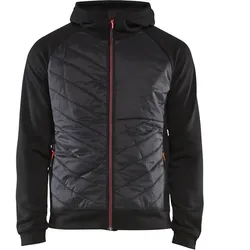 Hybrid-Sweatjacke "3463" - M - schwarz/rot