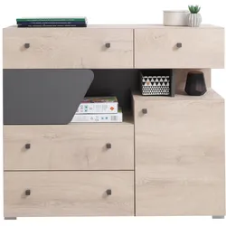 KOMMODE RAVENNA 110/95/40cm mit 4 Schubladen 2 Türen Eichefarben