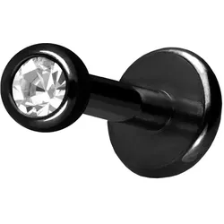 Titan Labret mit Innengewinde KRISTALL