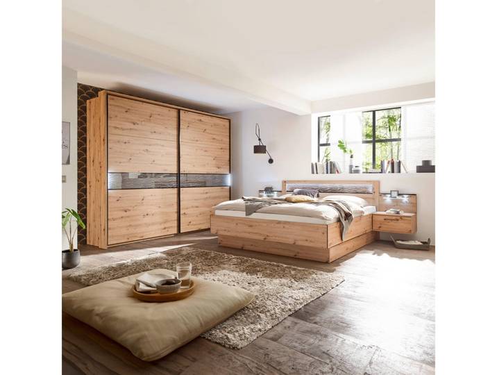 Xora Bettanlage, Eichefarben, Metall, Kunststoff, Holzwerkstoff, 180x200 cm, Lattenrosthöhe individuell einstellbar, für Elektrolattenrost geeignet,Soft-Close-System, Schlafzimmer, Bett, Bettanlagen