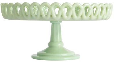 "Martha Stewart Highbrook 8.5"" Handmade Jadeite Glass Cake Stand"