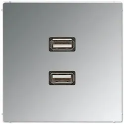 Jung Mutimedia-Einsatz 2 x USB (Glanzchrom)