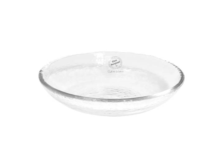 Flacher Teller Gebügelt, Hergiswil, transparent, Glas